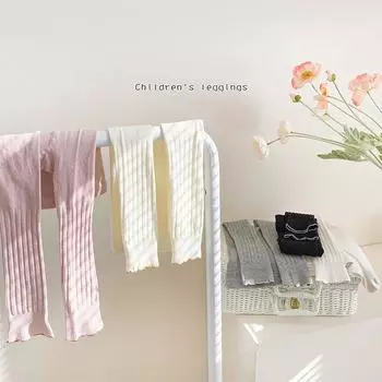 Хлопковые узкие леггинсы для девочек, весенне-осенние и зимние однотонные цвета M