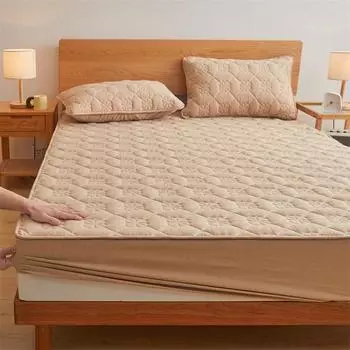 Хлопковые водонепроницаемые шапочки для кровати, приятные для кожи, дышащие покрывала из сэндвич-хлопка, нескользящие, противообрастающие, подгузники, защитный чехол Simmons 150x200CM синий