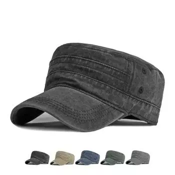 Хлопковые военные кепки с плоским цилиндром, мужская сезон: весна-лето, солнцезащитная шляпа от солнца, британская винтажная кепка капитана, армейская плоская кепка Gorras Hombre хаки
