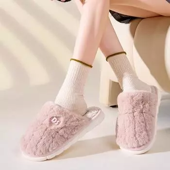 Хлопковые женские тапочки осень/зима нескользящая толстая подошва пара тапочек мужские зимние домашние тапочки 40-41