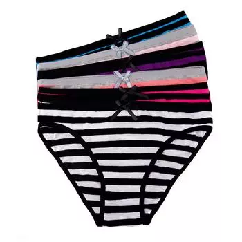 Хлопковые женские трусики, сексуальные полосатые трусы, трусы больших размеров, женское нижнее белье, нижнее белье, 6 шт./лот M