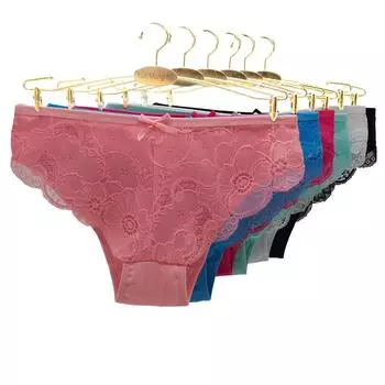 Хлопковые женские трусы, сексуальные кружевные лоскутные трусики, женское нижнее белье, нижнее белье, 6 шт./компл. M