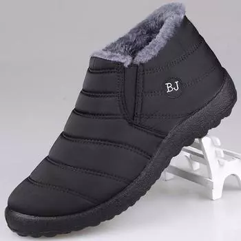 Хлопковые зимние сапоги с флисовым утолщением, модные зимние сапоги для мужчин и женщин, водонепроницаемые и нескользящие 35