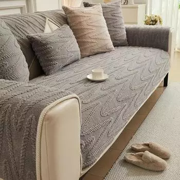 Хлопковый бархат, теплый диван, подушка, современный, легкий, роскошный, утолщенный, плюшевый, новый, зимний, кожаный, чехол для дивана, полотенце 70x70