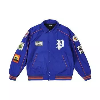 Хлопковый бомбер Palace Patches, верхняя одежда унисекс королевского синего цвета P22JK213 XL