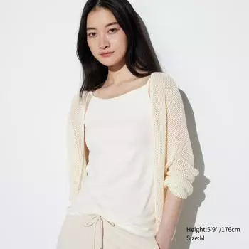 Хлопковый бюстгальтер с вырезом «лодочка» UNIQLO AiRism, бретельки