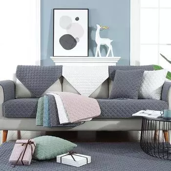 Хлопковый чехол для дивана, чехол для полотенец, скандинавский клетчатый диван, Нескользящий чехол для дивана, угловое полотенце, диванные коврики для гостиной, 1 шт. cushion cover 45x45