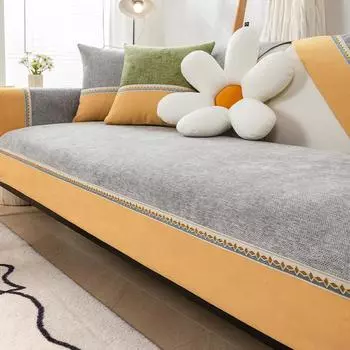 Хлопковый чехол для дивана для гостиной, защита от царапин, чехол для дивана, льняной чехол для дивана, универсальная нескользящая подушка для дивана 70x70cm 1pcs