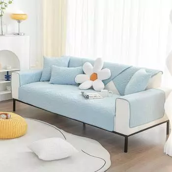 Хлопковый чехол для дивана, нескользящий утолщающийся универсальный чехол для дивана на четыре сезона, чехол для дивана для гостиной, защита спинки, пыленепроницаемый полный чехол 45x45 Pillowcase1 оранжевый