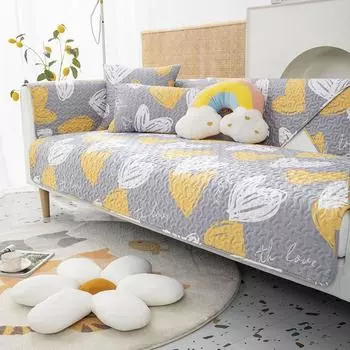 Хлопковый чехол для дивана, подушка для четырех сезонов, универсальное полотенце для дивана, цветок, противоскользящий, против царапин, хлопковый чехол для дивана для гостиной 50x70cm 1pcs