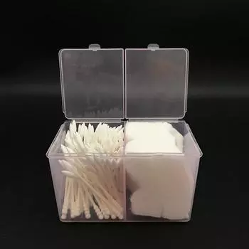 Хлопковый чехол для татуировок, хлопковый двойной ящик для удаления макияжа, прозрачный косметический хлопковый чехол белый