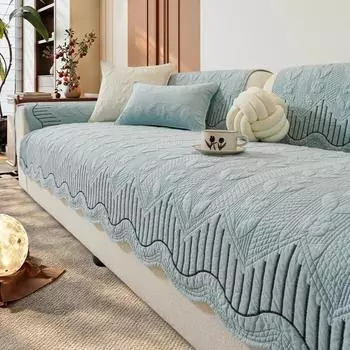 Хлопковый чехол на диван Французский кремовый ветер Чехлы на диван Нескользящий Универсальный для четырех сезонов Угловое диванное полотенце для гостиной Copri Divano A 70x70cm 1pc