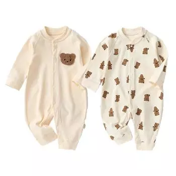 Хлопковый детский комбинезон с кроликом и медведем, комбинезон для новорожденных для мальчиков и девочек, одежда в Корейском стиле, комбинезон для малышей, цельный наряд для малышей, От 0 до 18 месяцев 73
