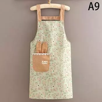 Хлопковый холст с цветочным принтом для женщин, кухонный маслостойкий фартук с карманами и регулируемым поясом, водонепроницаемый фартук без рукавов