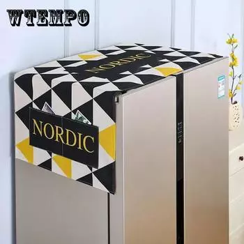 Хлопковый и льняной чехол на холодильник, ткань с мультяшным принтом, чехол на холодильник, чехол для хранения стиральной машины, бытовой пылезащитный чехол