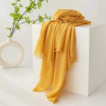 Хлопковый и льняной шарф женский весенне-осенний однотонный саронг солнцезащитный теплый платок простой шейный платок должен быть мешковиной шелковый шарф античный пурпурный