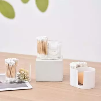 Хлопковый круглый держатель для пудры, коробка для хранения пуховки, домашняя коробка для ватных тампонов, органайзер для макияжа, пылезащитный портативный прочный контейнер для ванной комнаты