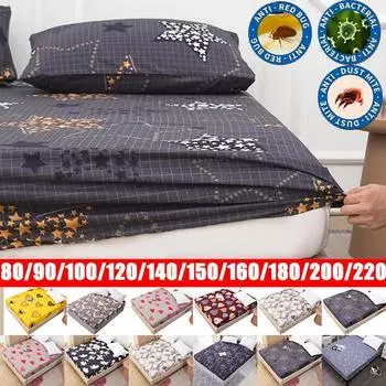 Хлопковый материал, наматрасник с принтом, простыня с резинкой, простыня, защитный чехол для кровати, без наволочки 80X200cmX25cm