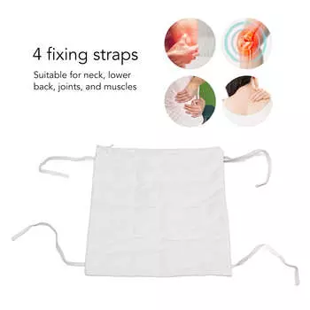 Хлопковый мешочек для китайских трав с 4 фиксирующими ремнями, горячий компресс, пригодный для микроволновой печи, хлопковый мешочек-саше, белый, 34 X 28 см