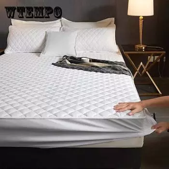 Хлопковый наматрасник, универсальный толстый стеганый защитный чехол для матраса, чехол для матраса Simmons, нескользящий пылезащитный чехол 150x200cm белый