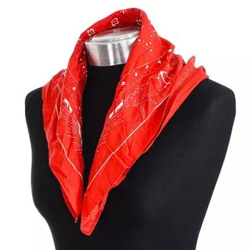 Хлопковый шарф с принтом 97700 унисекс TU красный