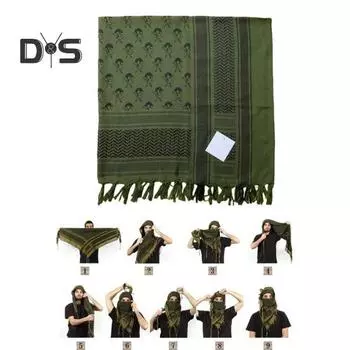 Хлопковый шарф с рисунком черепа и отделкой из кисточек, утолщенный, защита от ветра и песка, унисекс, квадратный шарф, универсальный платок для головы темно-синий