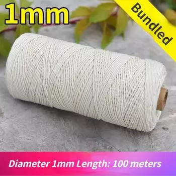 Хлопковый шнур макраме, натуральный хлопковый шнур, витой мягкий хлопковый шнур, DIY настенные вешалки для растений, вязание, шнур для рукоделия 1mmx100m