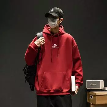 Хлопковый свитер с капюшоном, мужской и женский пуловер, модная мужская одежда, повседневный спортивный топ на весну и осень, свободная мужская куртка с длинными рукавами S