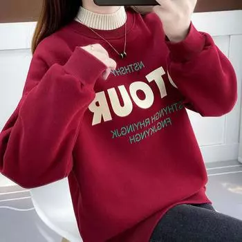 Хлопковый свитер, женский осенне-зимний свитер с полувысоким воротником, тонкий флис, утолщенные топы с длинными рукавами, свободные повседневные удобные универсальные пуловеры S зелёный