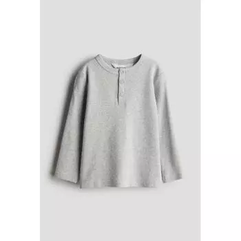 Хлопковый топ-хенли HM Grey Melange