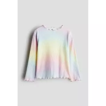 Хлопковый топ с отделкой HM Overlock Detail Light Pink Rainbow Gradient