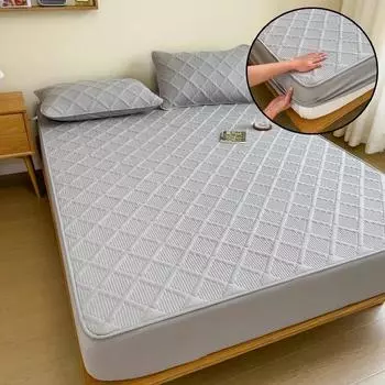 Хлопковый утолщенный наматрасник, антибактериальный, против клещей, простыня, постельное белье для двуспального размера King Queen, наматрасник 80x200x30cm