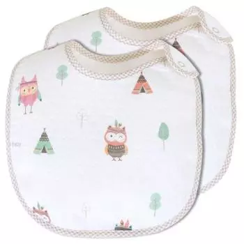 Хлопковый водонепроницаемый нагрудник Lieto Baby Cutie, белый цвет, 2 шт.