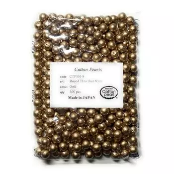 хлопковый жемчуг 8 мм золотые бусины оба отверстия большой пакет 300 штук