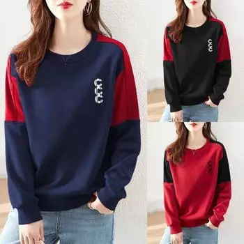 Хлопковый женский свитер с длинными рукавами, весна и осень, одинаковые по цвету длинные рукава 4XL чёрный