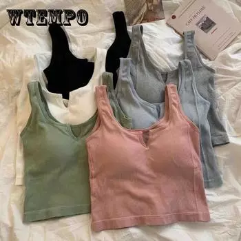 Хлопковый жилет на подтяжках с накладкой на грудь можно носить, чтобы обнажить пупок, и собраться для поддержки спортивного нижнего белья M белый