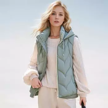 Хлопковый жилет женская верхняя одежда осень и зима повседневный свободный утолщенный теплый однотонный хлопковый жилет куртка M фиолетовый