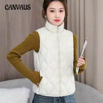 Хлопковый жилет женский жилет больших размеров однотонный темперамент свободные плечи M хаки