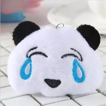 Хлопок 6,5 см милая голова панды мягкие игрушки мультяшные животные подвески плюшевые игрушки детский подарок брелок 6.5CM