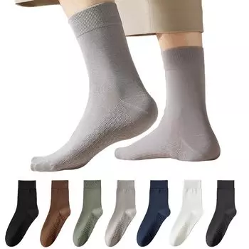 Хлопок 7 пар спортивных хлопковых носков средней толщины [Candy Kiosk] мужские носки, осень/зима, комплект, носки, стильные, обтягивающие, унисекс, повседневные, деловые, носки,