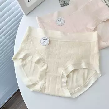 Хлопок~7A антибактериальное женское нижнее белье женские однотонные трусики из чистого хлопка трусы бикини не оставляющие следов M белый
