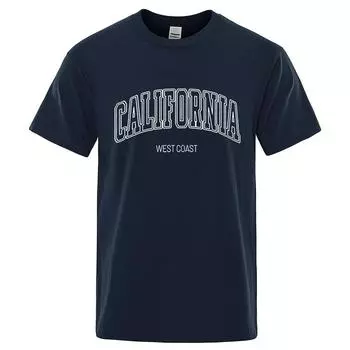 Хлопок Coast Street Letter Tops Мужская хип-хоп футболка с круглым вырезом Футболка Летняя дышащая футболка Уличная хлопковая футболка S красный