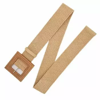 Хлопок и лен Ветер ПП Трава тканый пояс женский круглый квадратная пряжка платье длинная рубашка декоративный пояс хаки