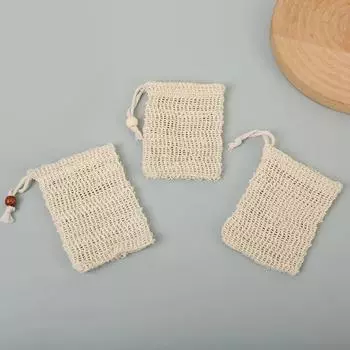 Хлопок Льняной мешочек для хранения мыла Пузыристый сетчатый подвесной комплект Карманный пенящийся органайзер для очищающего средства для лица Домашние принадлежности для ванной комнаты