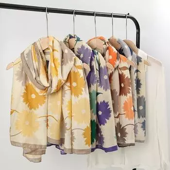 Хлопок лен Feeling женский большой длинный шарф шаль в клетку солнцезащитные шали обертывания легкий узор 180*85cm оранжевый/серый