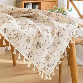 Хлопок лен Постеральный Стиль Кисточки Скатерть для Свадьбы Отель Скатерть Скатерть Домашняя Вечеринка Столовая Мебель 100x140cm