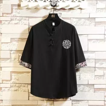 Хлопок лен ретро стиль мужская повседневная льняная рубашка на пуговицах мужская с коротким рукавом XXXXXL белый