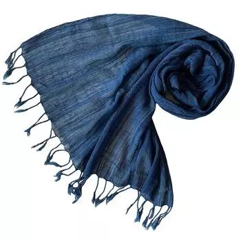 хлопок ручной работы шириной 30 см [Киара] Стола, окрашенная индиго, тонкая, 100% хлопок, однотонная,