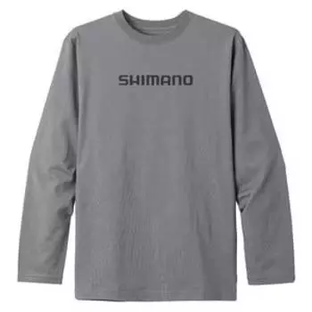 Хлопок с длинным рукавом с логотипом, серый XL [Shimano] SH-011V серый