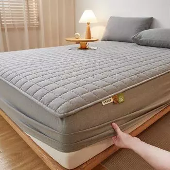 Хлопок, стираный хлопок, хлопковая постель, хлопковая шапочка, матрас, чехол для кровати, фиксированный нескользящий чехол, защитный чехол, полный комплект, пылезащитный чехол 48x74cm*2 baby голубой